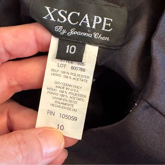 Xscape Women’s Floral Long Satin Skirt Black Size 10 - Picture 16 of 17